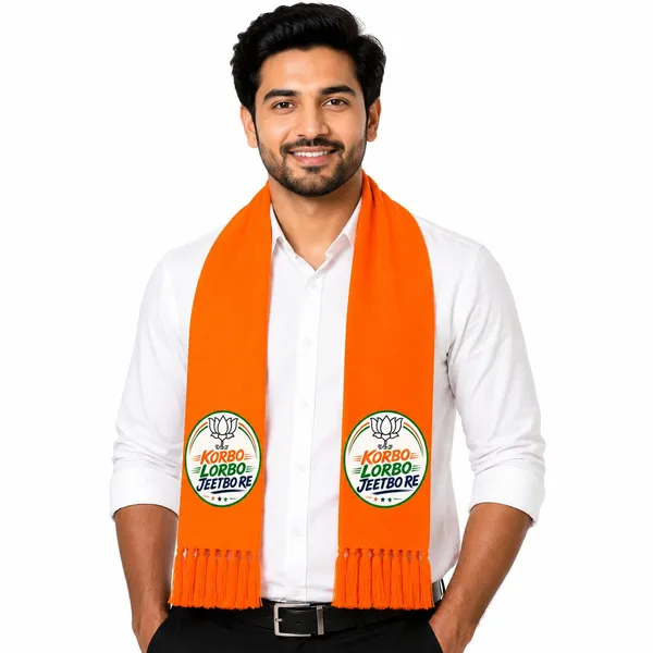 Orange_Cotton_Bjp_Lotus_Printed_Bengal_Edition_Campaign_Patka_Muffler