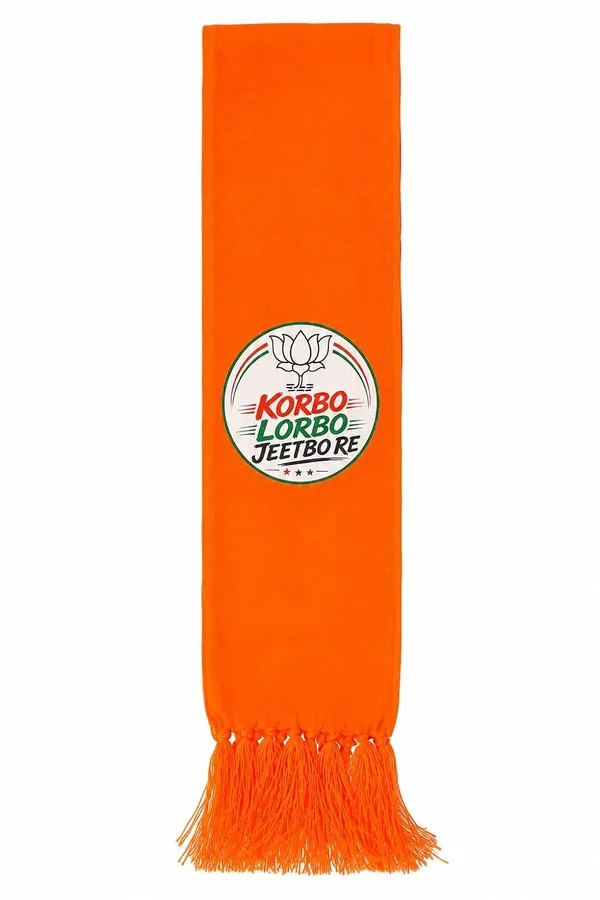 Orange_Cotton_Bjp_Lotus_Printed_Bengal_Edition_Campaign_Patka_Muffler