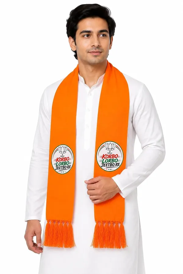 Orange_Cotton_Bjp_Lotus_Printed_Bengal_Edition_Campaign_Patka_Muffler