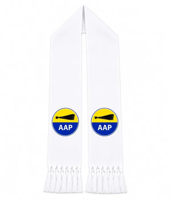 White_Cotton_Aap_Campaign_Muffler_Scarf_Broom_Symbol_Print