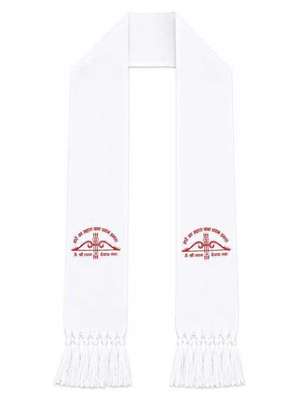 White_Cotton_Printed_Shyam_Baba_Religious_Dupatta_Patka