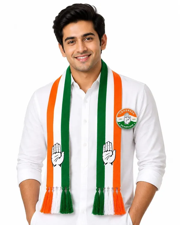 Tricolour_Cotton_Congress_Campaign_Scarf_With_Inc_Badge