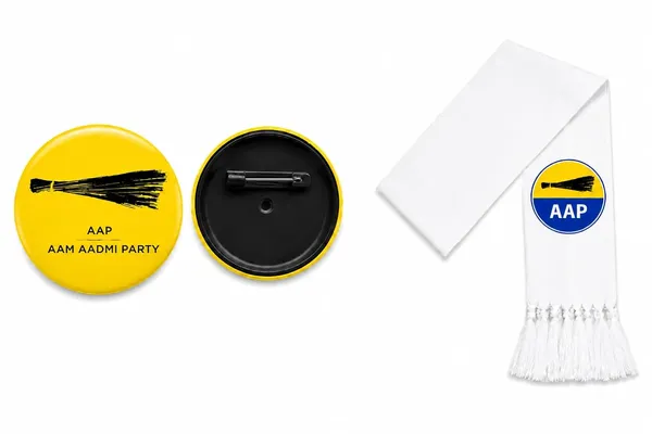 White_Cotton_Aap_Campaign_Muffler_Patka_With_Broom_Badge