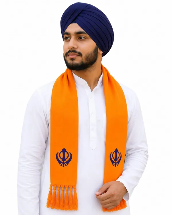 Orange_Cotton_Khanda_Printed_Religious_Scarf_For_Unisex