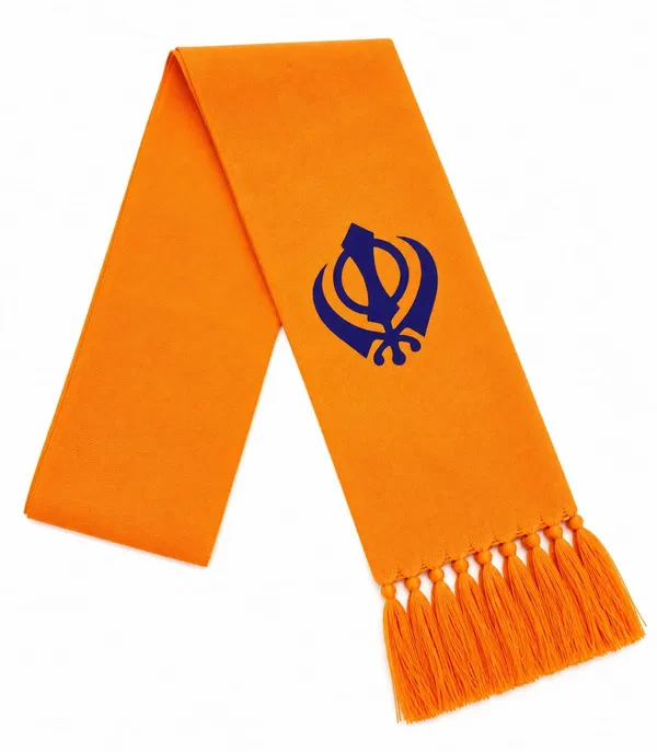 Orange_Cotton_Khanda_Printed_Religious_Scarf_For_Unisex