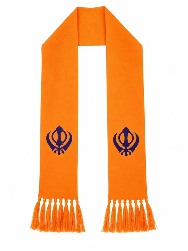 Orange_Cotton_Khanda_Printed_Religious_Scarf_For_Unisex