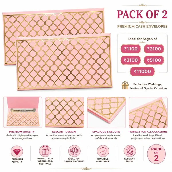 Pink_And_Gold_Moroccan_Laser-Cut_Shagun_Cash_Gift_Envelope_Pack_Of_2