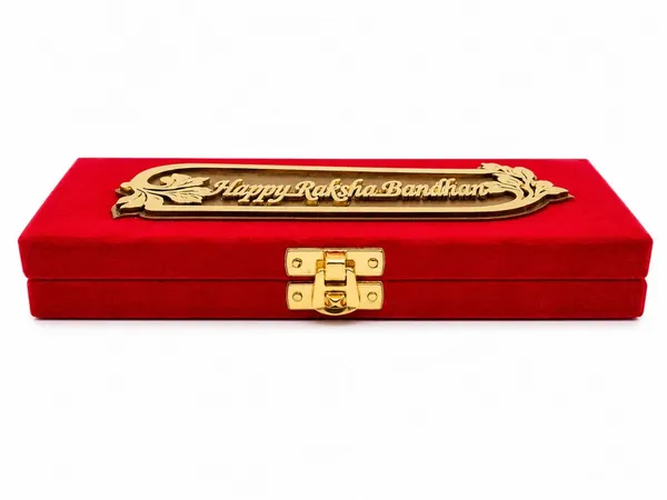 Mdf_Red_Velvet_Raksha_Bandhan_Cash_Shagun_Gift_Box_Gold_Emblem