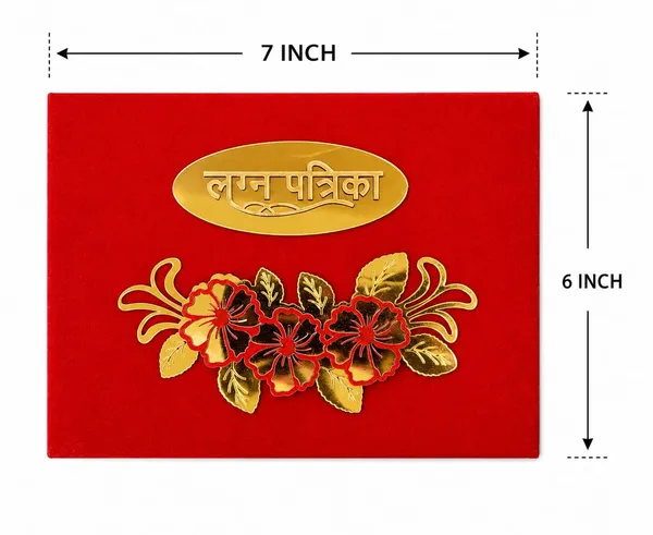 Red_Velvet_Ganesh_Floral_Laser-Cut_Hindu_Wedding_Lagan_Patrika