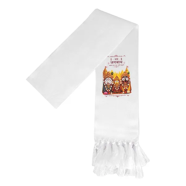 White_Cotton_Printed_Jai_Jagannath_Religious_Dupatta_Patka