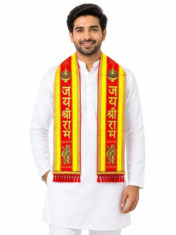Red_Yellow_Cotton_Jai_Shri_Ram_Zari_Embroidered_Jagran_Patka