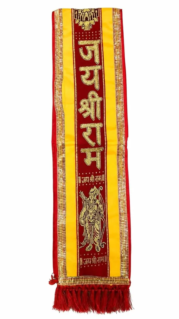 Red_Yellow_Cotton_Jai_Shri_Ram_Zari_Embroidered_Jagran_Patka