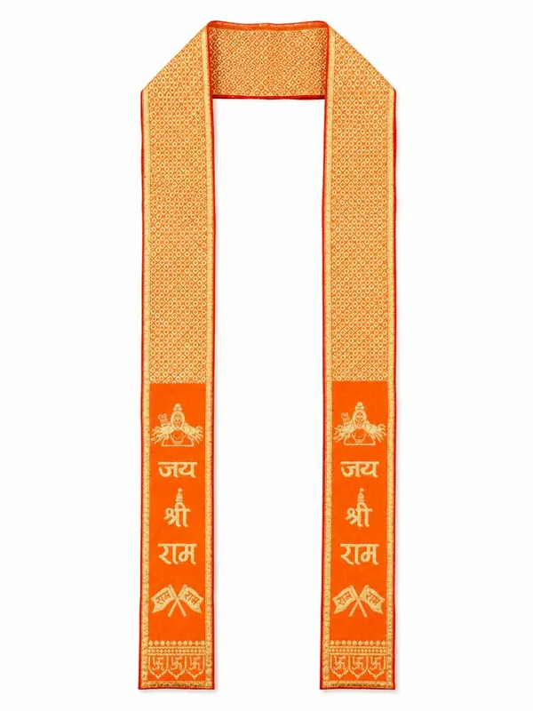 Orange_Zari_Jai_Shri_Ram_Gold_Embroidered_Patka_Pack_Of_10
