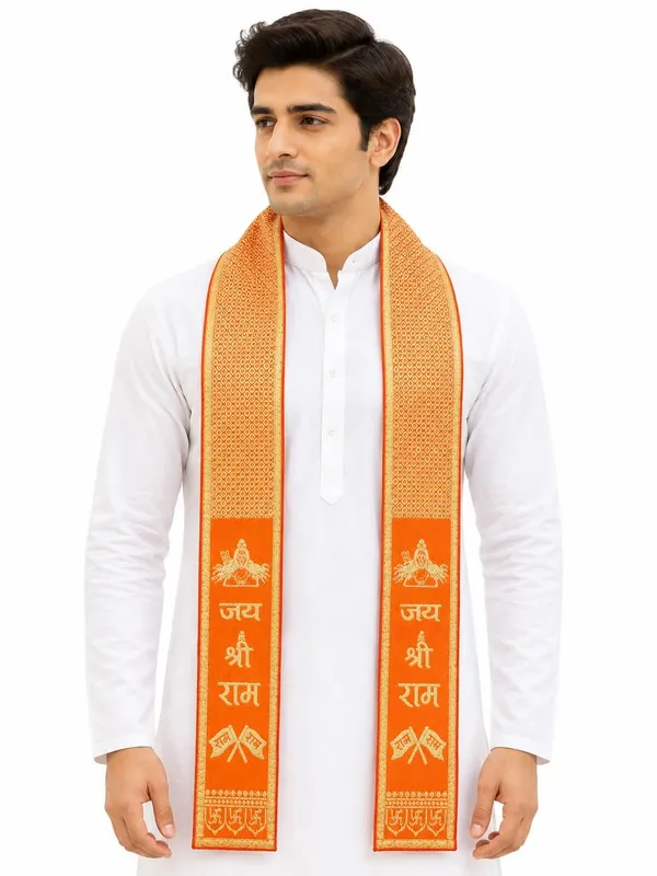 Orange_Zari_Jai_Shri_Ram_Gold_Embroidered_Patka_Pack_Of_10