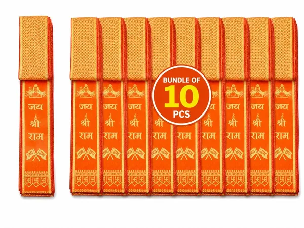 Orange_Zari_Jai_Shri_Ram_Gold_Embroidered_Patka_Pack_Of_10