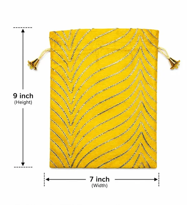 Yellow_Satin_Striped_Drawstring_Festive_Potli_Gift_Bag_Pack_Of_6