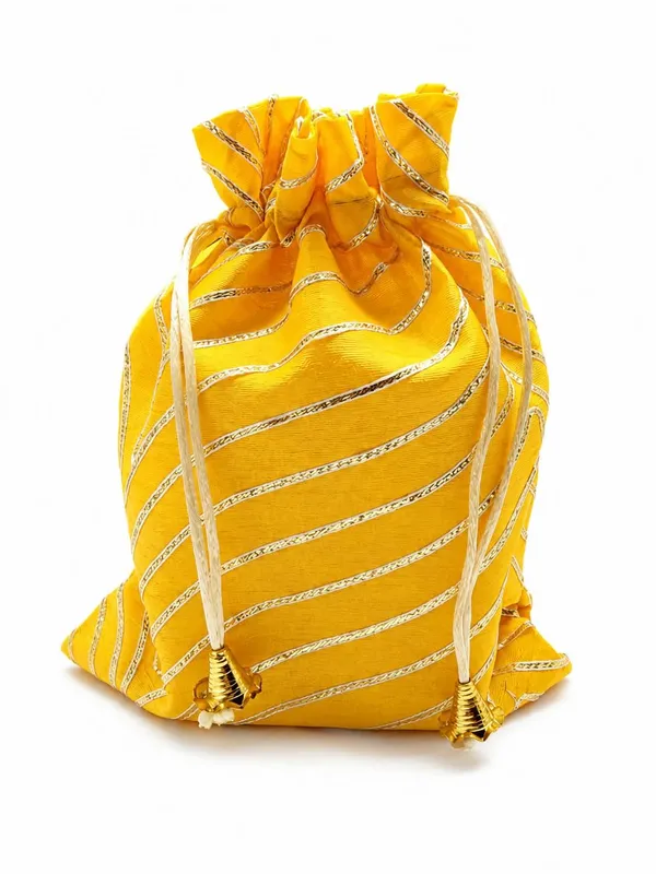 Yellow_Satin_Striped_Drawstring_Festive_Potli_Gift_Bag_Pack_Of_6