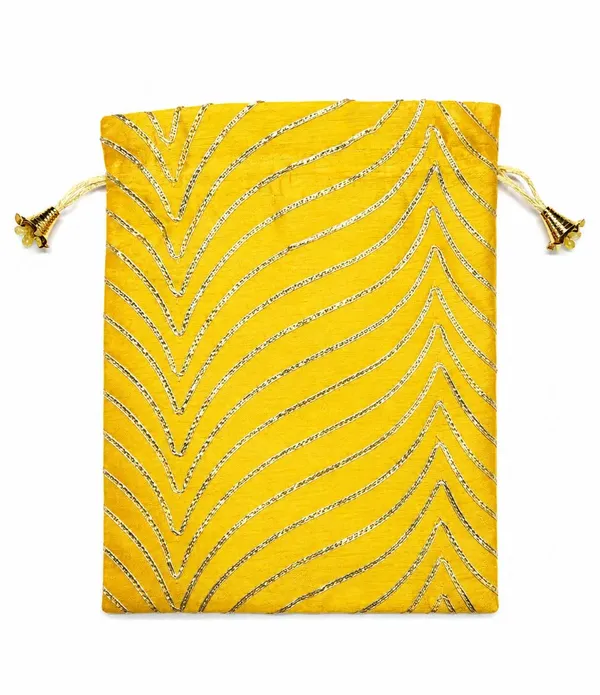 Yellow_Satin_Striped_Drawstring_Festive_Potli_Gift_Bag_Pack_Of_6