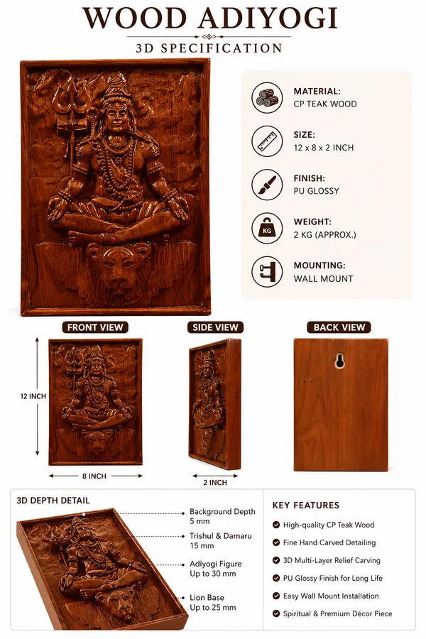 Adiyogi_Shiv_Teakwood_Hand-Carved_Wall_Relief_Panel_Brown