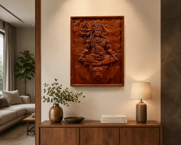 Adiyogi_Shiv_Teakwood_Hand-Carved_Wall_Relief_Panel_Brown