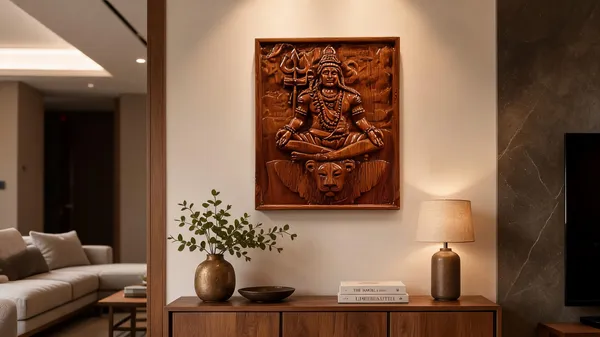 Adiyogi_Shiv_Teakwood_Hand-Carved_Wall_Relief_Panel_Brown