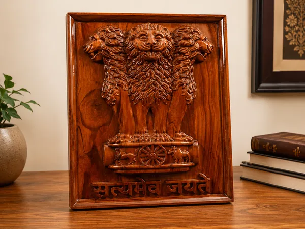 Ashoka_Stambh_Brown_Teakwood_Carved_Wall_Relief_Panel