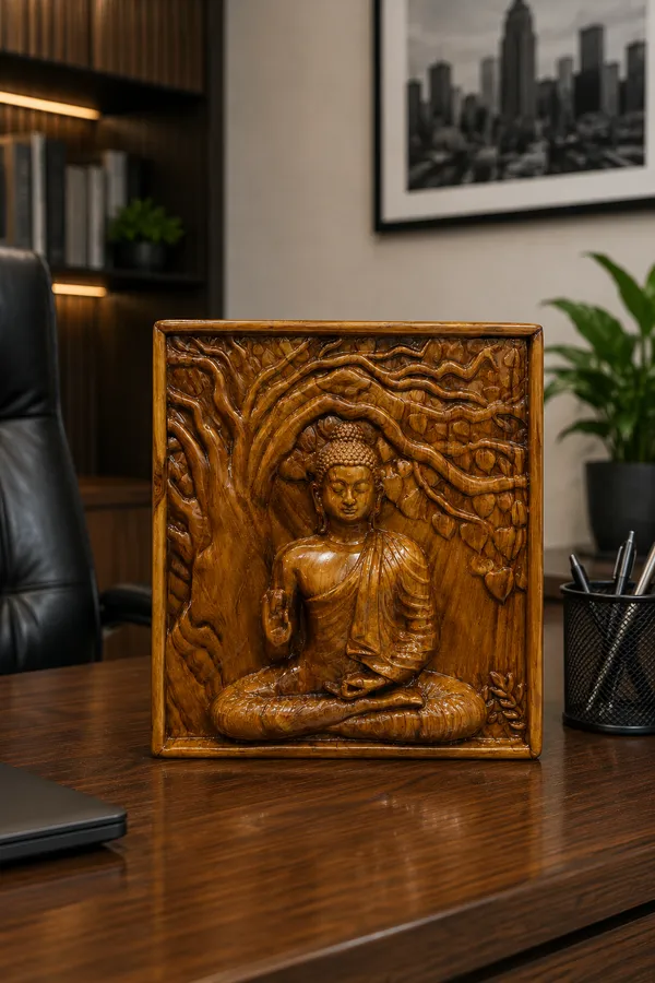 Buddha_Teakwood_Hand-Carved_Wall_Relief_Panel_Brown