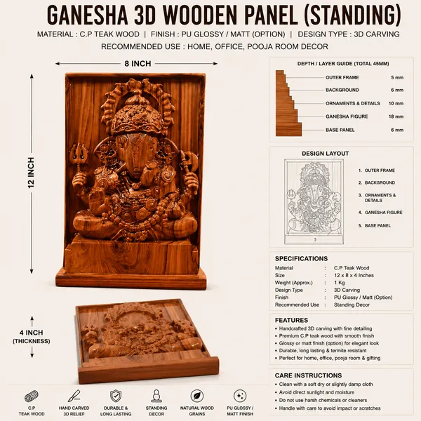 Dagduseth_Ganpati_Teakwood_Hand-Carved_Wall_Relief_Panel_Brown