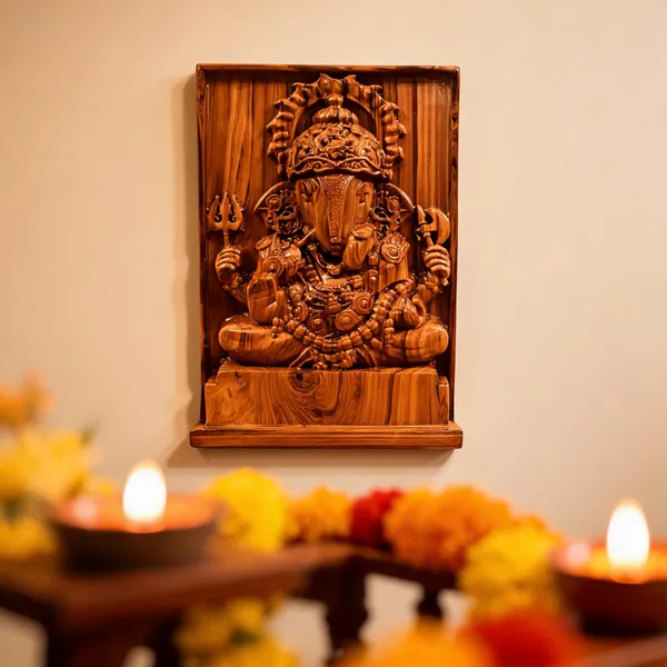 Dagduseth_Ganpati_Teakwood_Hand-Carved_Wall_Relief_Panel_Brown