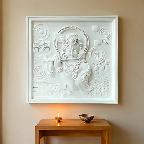 Flute_Krishna_White_Board_Carved_Wall_Relief_Panel