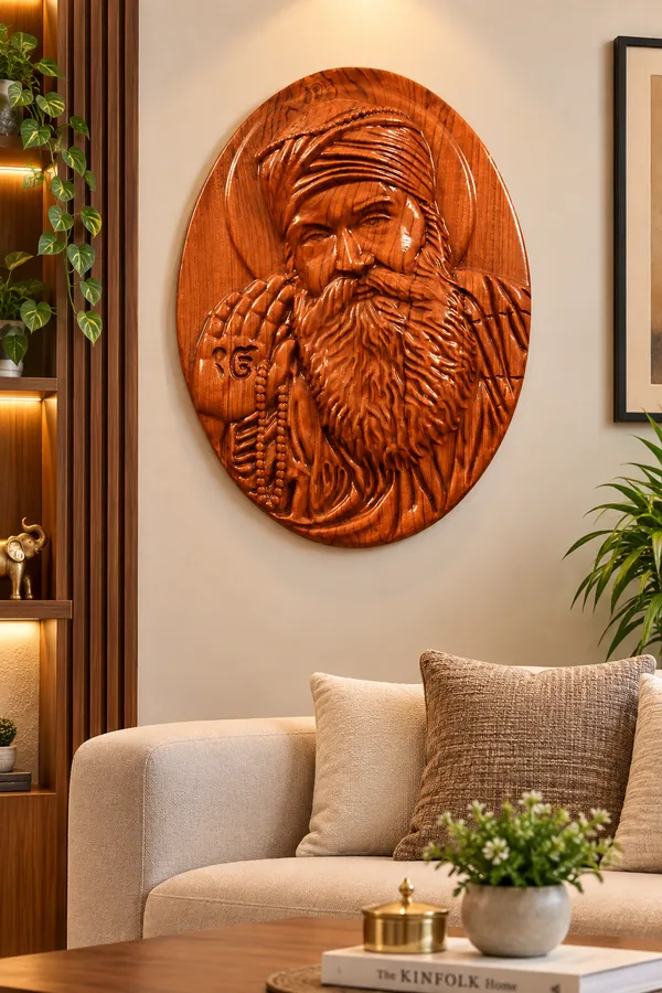 Guru_Nanak_Dev_Ji_Teakwood_Hand-Carved_Wall_Relief_Panel_Brown
