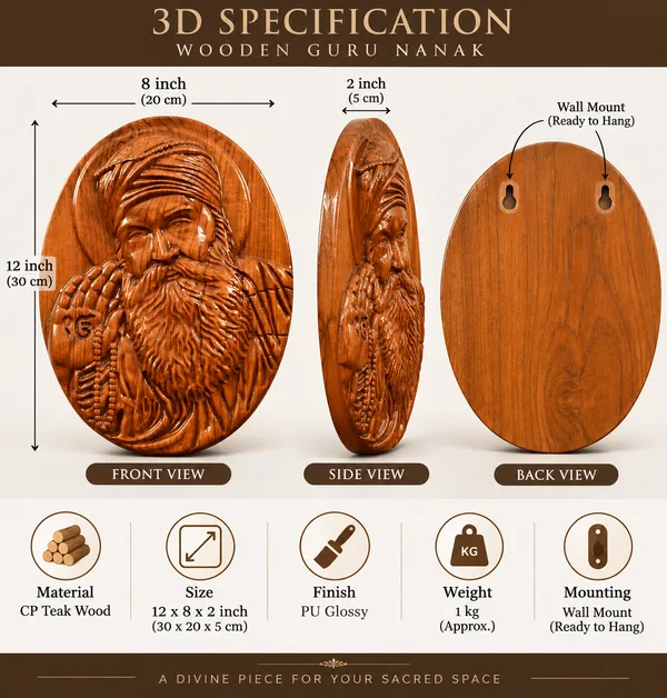Guru_Nanak_Dev_Ji_Teakwood_Hand-Carved_Wall_Relief_Panel_Brown