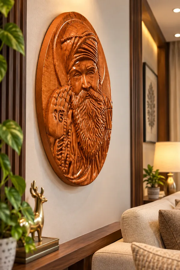 Guru_Nanak_Dev_Ji_Teakwood_Hand-Carved_Wall_Relief_Panel_Brown
