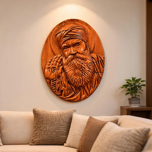 Guru_Nanak_Dev_Ji_Teakwood_Hand-Carved_Wall_Relief_Panel_Brown