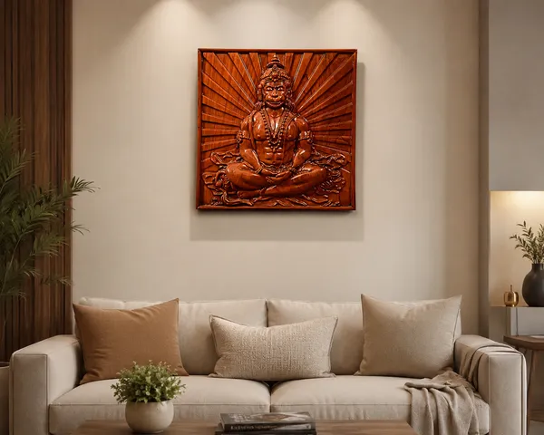 Meditation_Hanuman_Teakwood_Hand-Carved_Wall_Relief_Panel_Brown