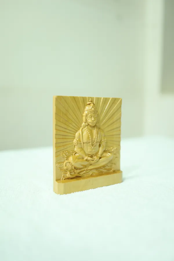 Meditation_Hanuman_Boxwood_Hand-Carved_Wall_Relief_Panel_Light_Cream