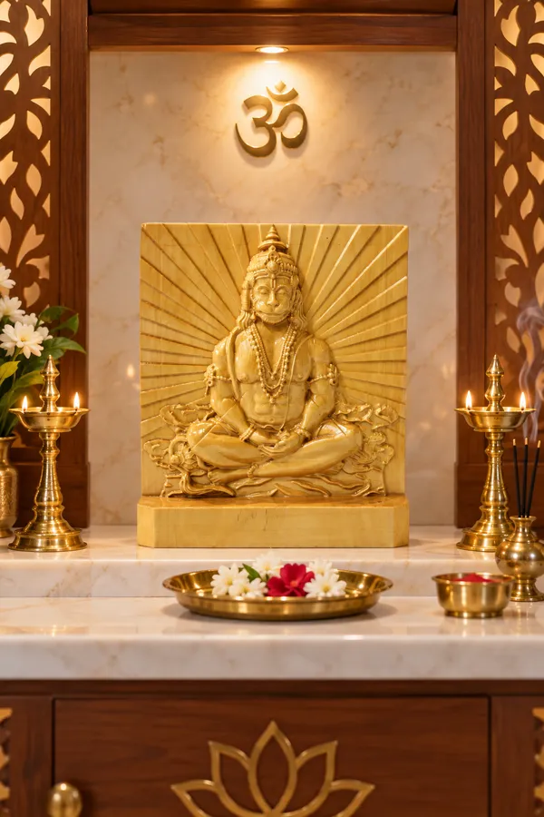 Meditation_Hanuman_Boxwood_Hand-Carved_Wall_Relief_Panel_Light_Cream