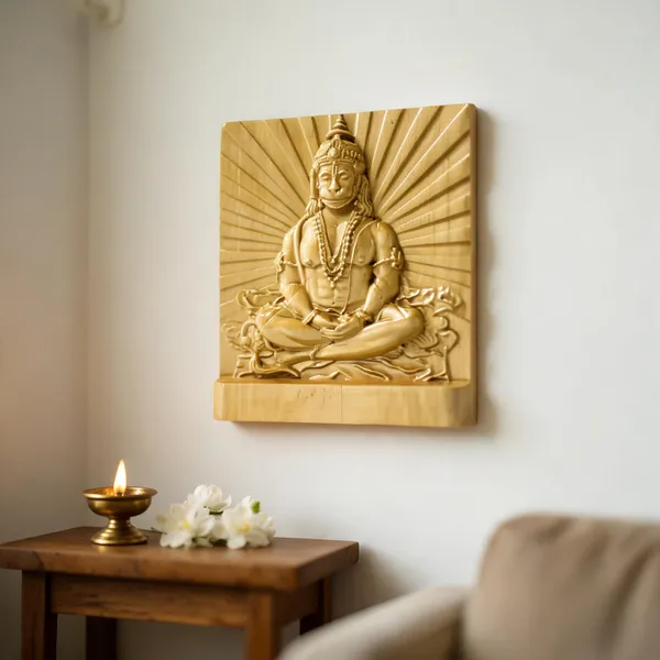 Meditation_Hanuman_Boxwood_Hand-Carved_Wall_Relief_Panel_Light_Cream