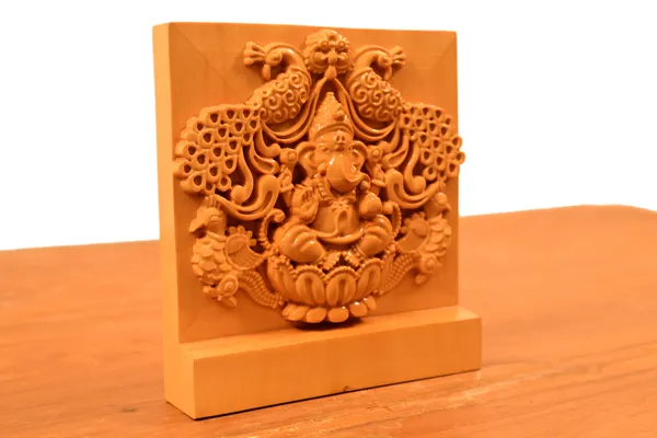 Peacock_Ganpati_Boxwood_Hand-Carved_Wall_Relief_Panel_Light_Cream