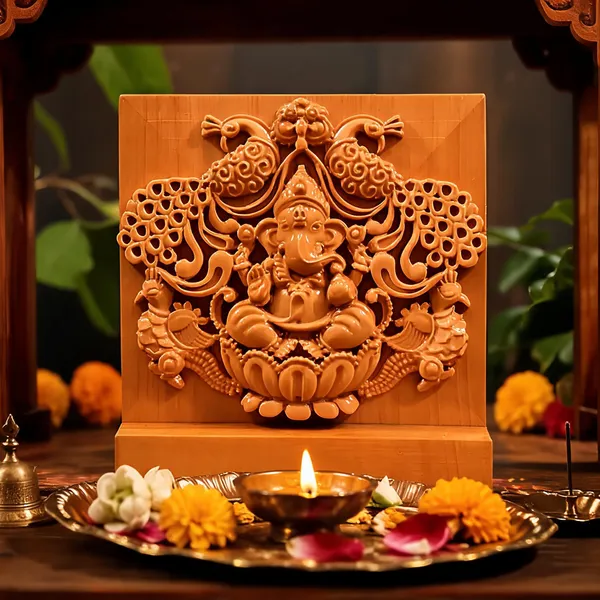 Peacock_Ganpati_Boxwood_Hand-Carved_Wall_Relief_Panel_Light_Cream