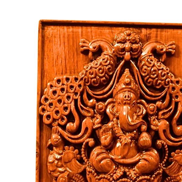 Peacock_Ganpati_Teakwood_Hand-Carved_Wall_Relief_Panel_Brown