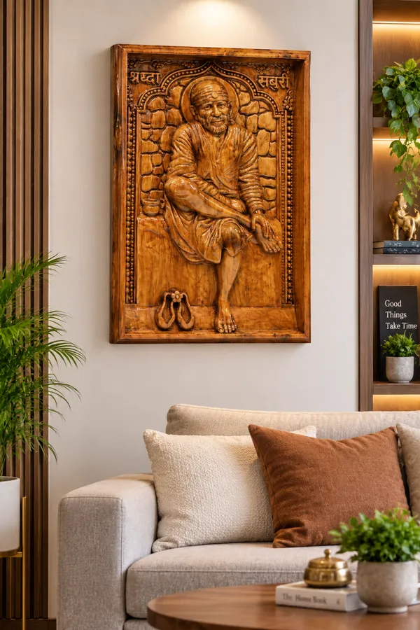 Sai_Baba_Teakwood_Hand-Carved_Wall_Relief_Panel_Brown