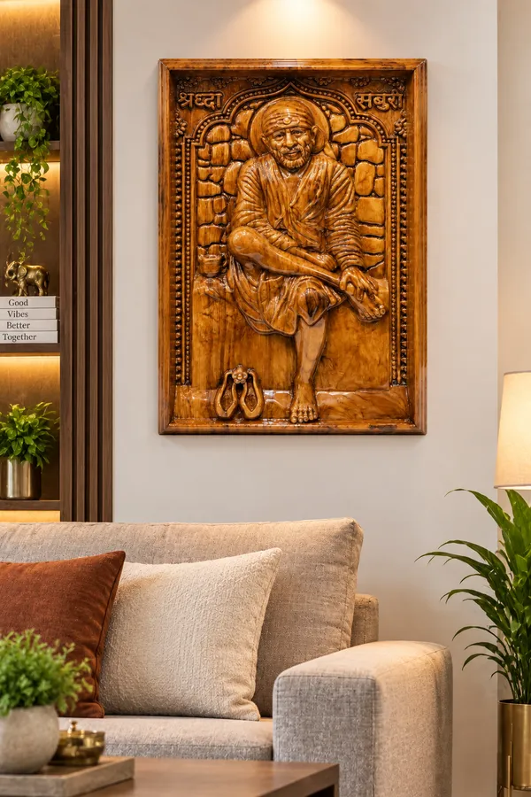 Sai_Baba_Teakwood_Hand-Carved_Wall_Relief_Panel_Brown