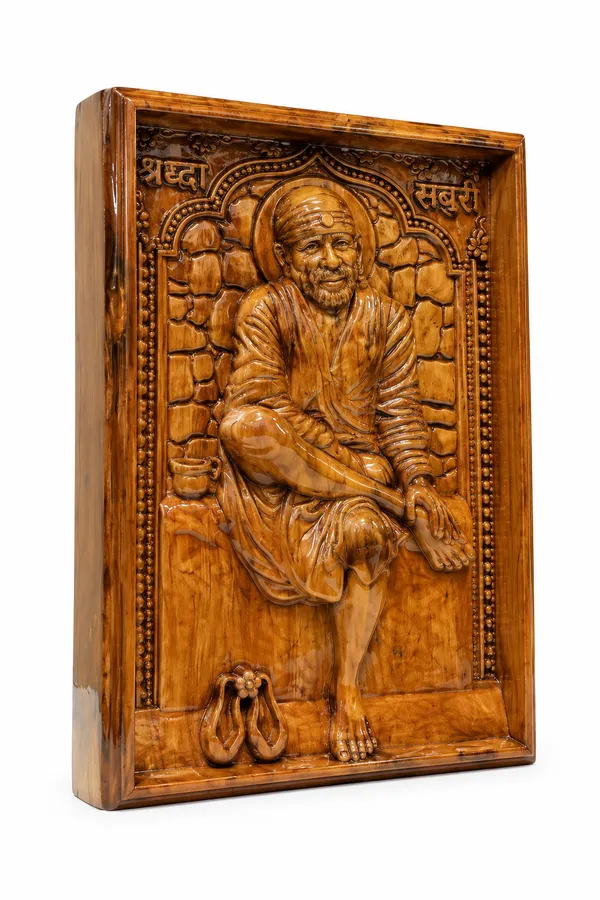 Sai_Baba_Teakwood_Hand-Carved_Wall_Relief_Panel_Brown