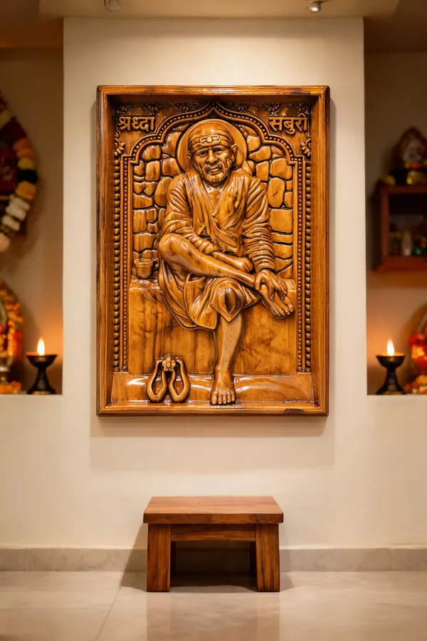 Sai_Baba_Teakwood_Hand-Carved_Wall_Relief_Panel_Brown