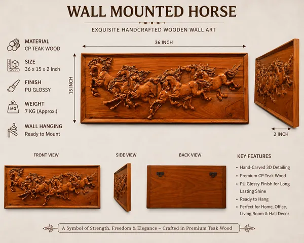 Seven_Horse_Brown_Teakwood_Carved_Wall_Relief_Panel