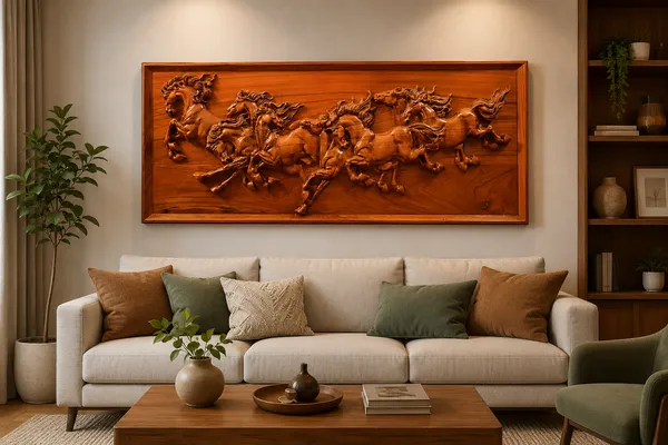 Seven_Horse_Brown_Teakwood_Carved_Wall_Relief_Panel