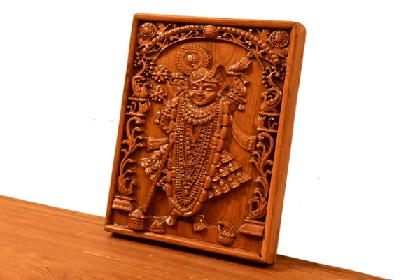 Shrinath_Ji_Teakwood_Hand-Carved_Wall_Relief_Panel_Brown