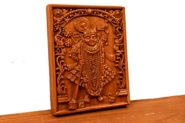 Shrinath_Ji_Teakwood_Hand-Carved_Wall_Relief_Panel_Brown