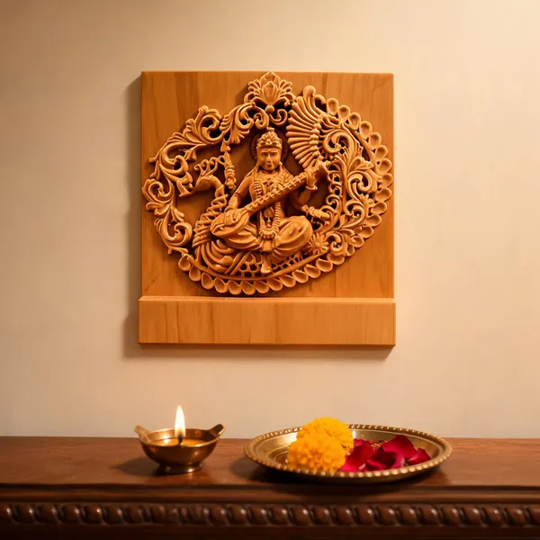 Saraswati_Boxwood_Hand-Carved_Wall_Relief_Panel_Light_Cream